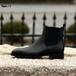 Cie Handmade Goodyear Welted Chelsea Leather Outsole Boot Pebble Grain Calf Leather Men Official Shoes Black Dress Shoes A207 - Image 4